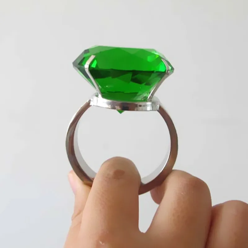 40 мм свадебное украшение цветное Кристальное стекло кольцо с бриллиантом