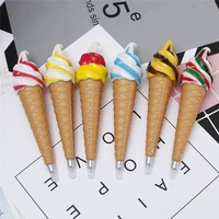 new 1pcs cute plastic ice cream cone ballpoint ball pen biro fridge magnet school supplies writing drawing tools stationery gift