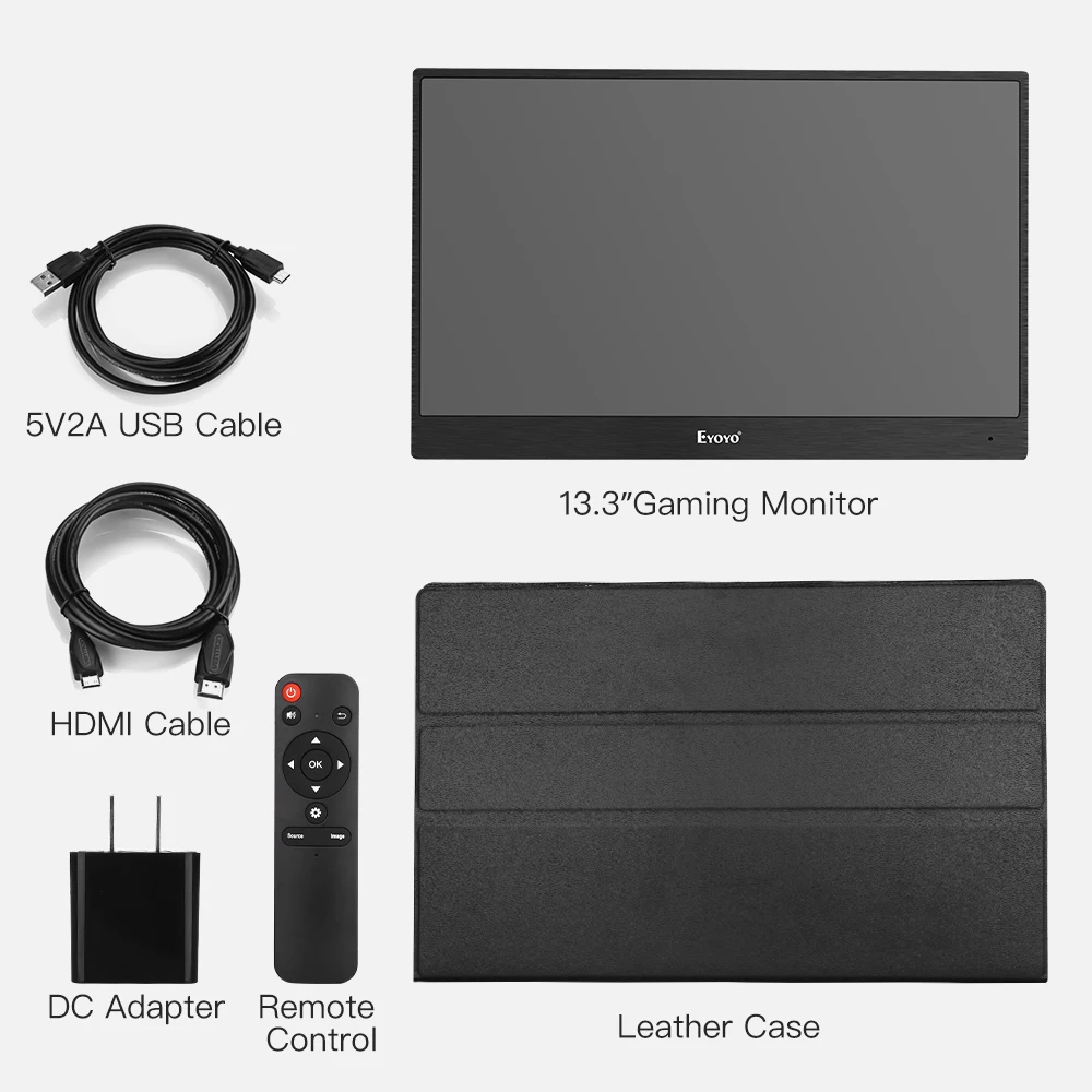 Eyoyo EM13J 13 3 &quot2540x1440 портативный игровой монитор для ПК ips с 4K HDMI входом PS3 PS4 WiiU