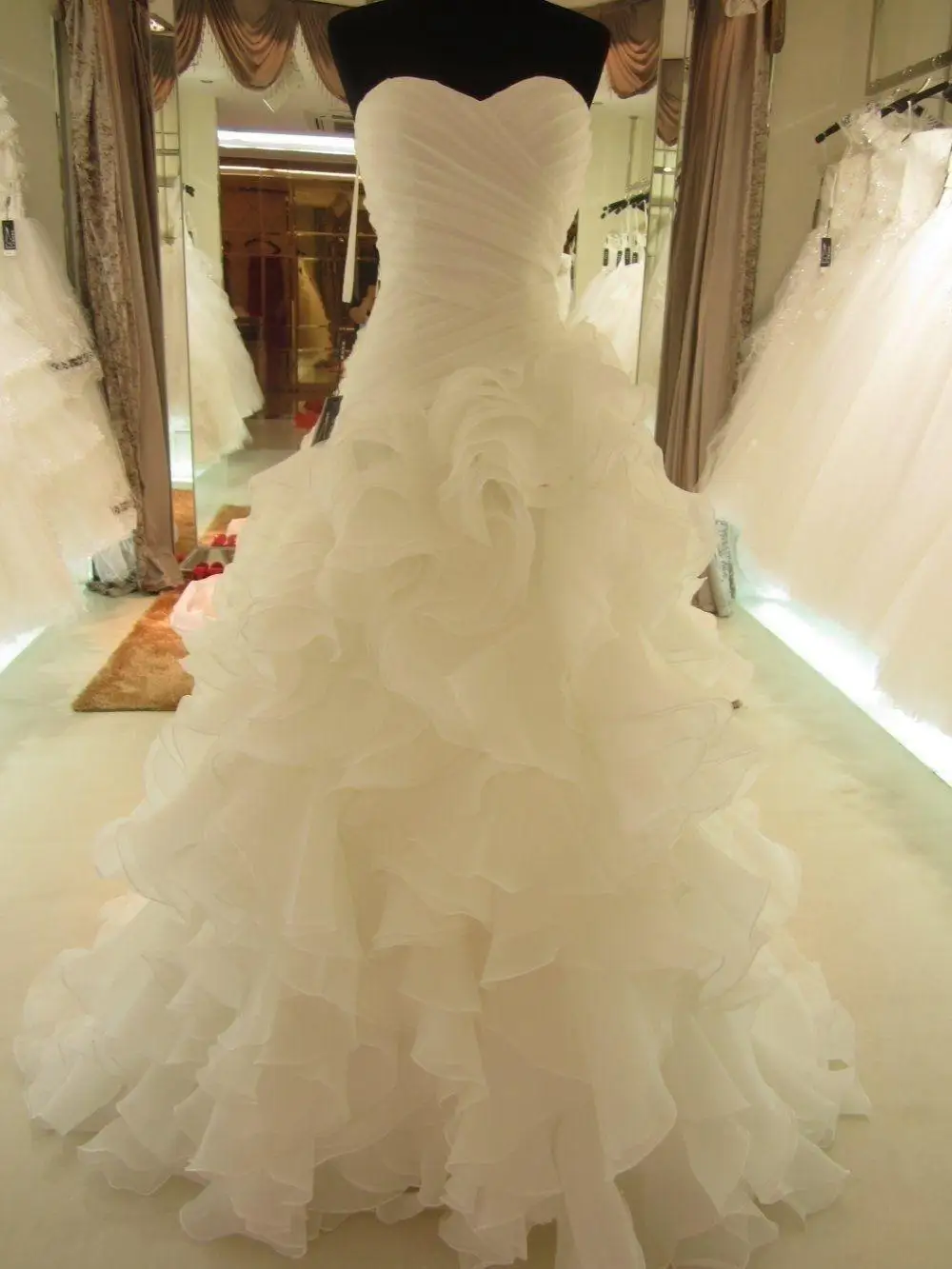 

Модное свадебное платье из органзы, элегантное сдержанное длинное белое/слоновая кость, со складками, со шнуровкой сзади, современное сваде...