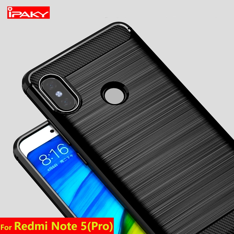 Чехол IPAKY для Xiaomi Redmi Note 5 Pro мягкий силиконовый ударопрочный чехол из углеродного