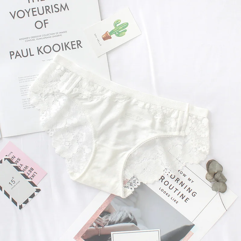white SP& CITY, новинка, Цветочная вышивка, кружево, женское нижнее белье с низкой посадкой прозрачный, сексуальные трусики, открытая промежность, хлопковые трусы, нижнее белье - Цвет: white