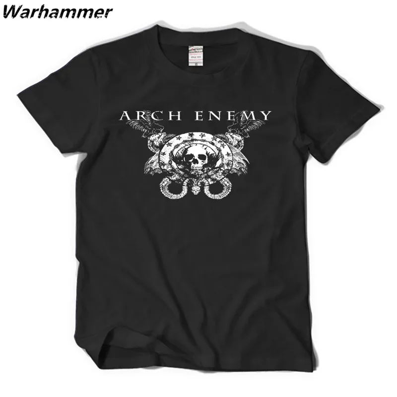 Arch Enemy Death Metal Rock Стиль Для мужчин футболка Летняя хлопковая рок ролл Homme с круглым