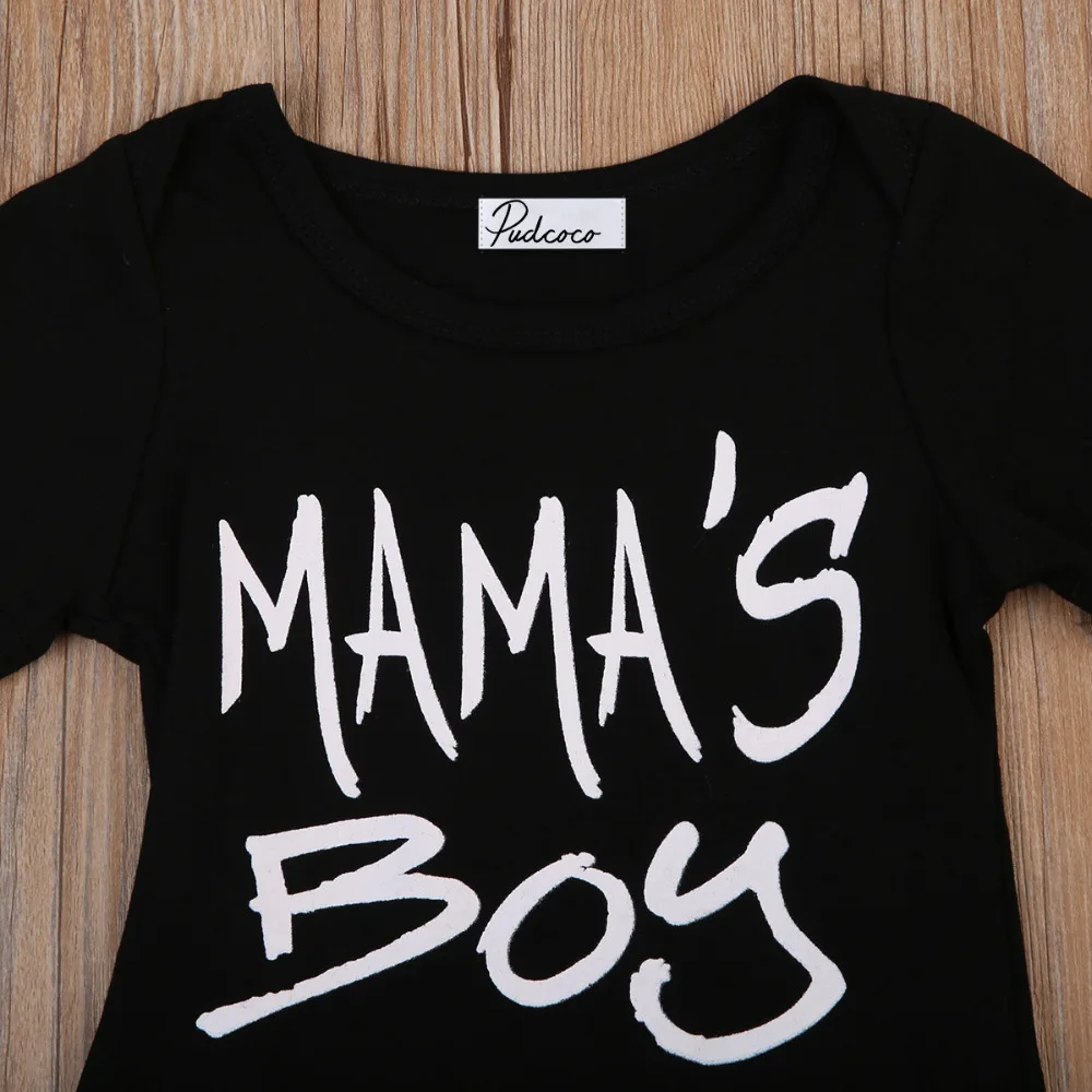 Emmababy новорожденных Для маленьких мальчиков комбинезон черный MAMA'S с
