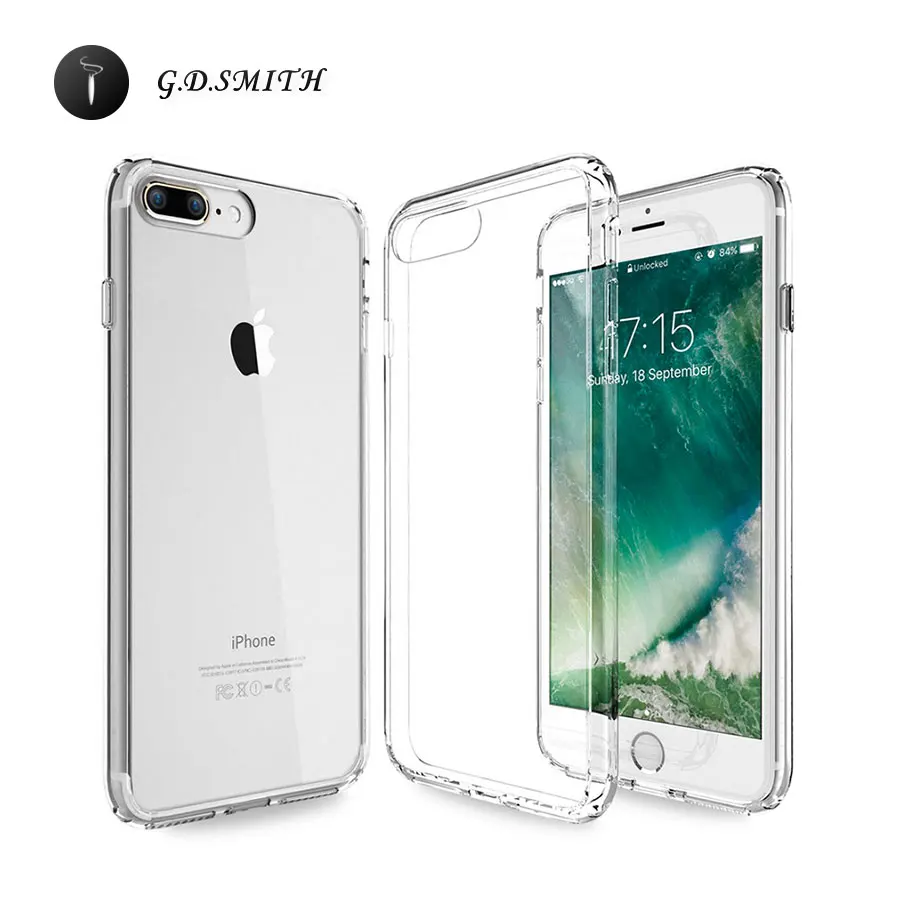 G. D. SMITH Прозрачная Обложка из полиуретана Fundas для iPhone7 8 7 Plus Роскошный чехол