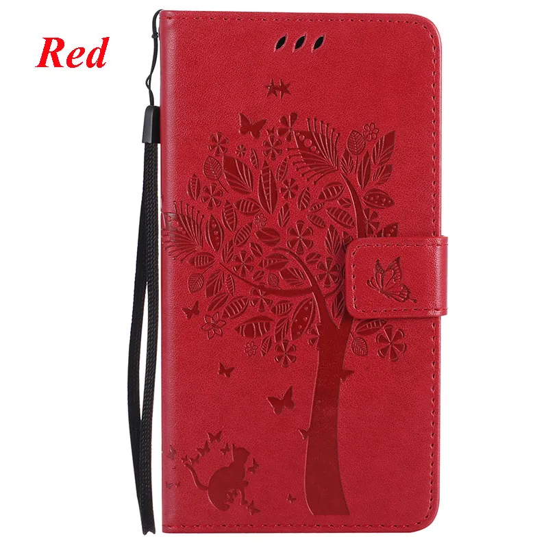 Red 3D Дерево для huawei mate 10 Lite Nova 2i чехол для телефона huawei mate 10 PU кожаный чехол для мобильного телефона для huawei mate 10 Pro откидная крышка - Цвет: Red