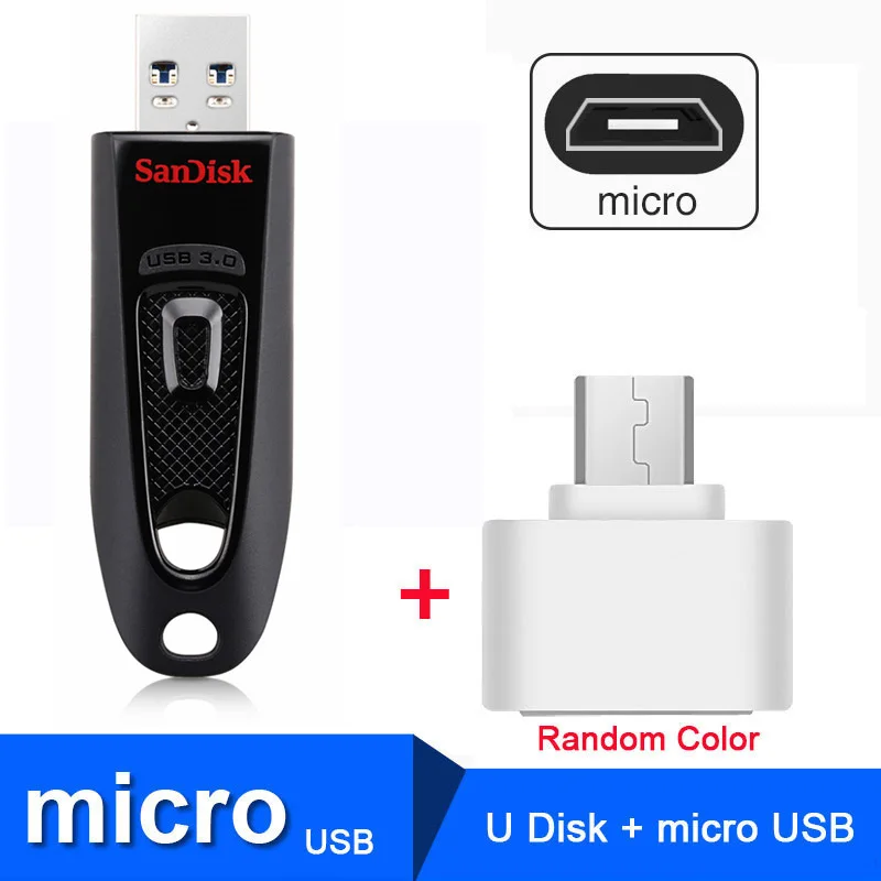CZ48 64GB Plus OTG SanDisk флешки 64 гб USB Flash CZ48 Mini USB 3,0 100 МБ/с. Memory Stick для рабочего стола Тетрадь Ручка U диск 64 гб флешка - Цвет: CZ48 64GB Plus OTG