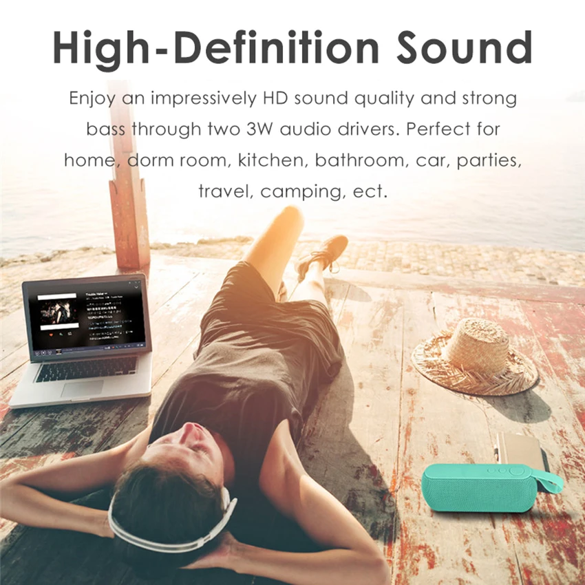 2018 уличный портативный Bluetooth V4.2 динамик беспроводной сабвуфер TF карта USB диск MP3