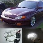 HochiTech для Hyundai Tiburon купе RD1 J2 F2 ультра яркий дневной светильник DRL с холодным катодом (CCFL) Ангельские глазки демон глаза комплект Теплый Белый Halo Кольцо