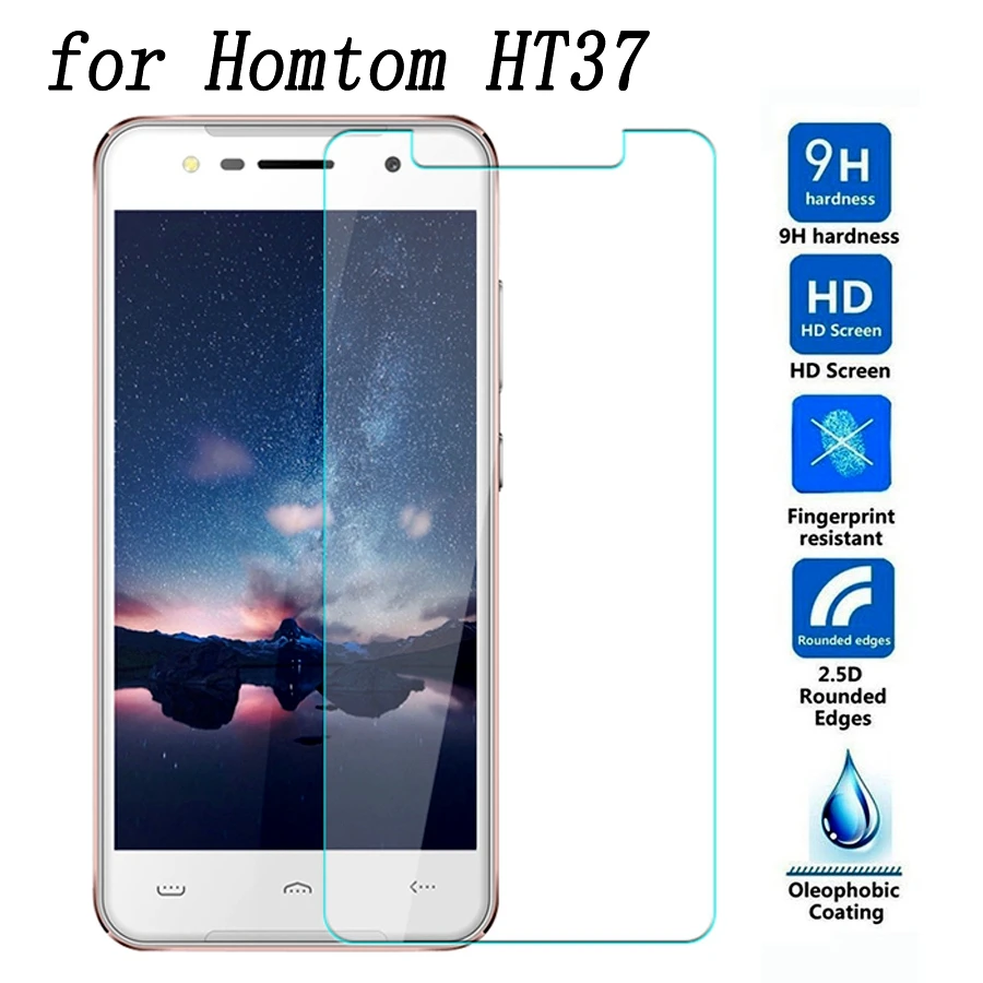 2.5D Закаленное стекло для Homtom HT37 Высококачественная защитная пленка