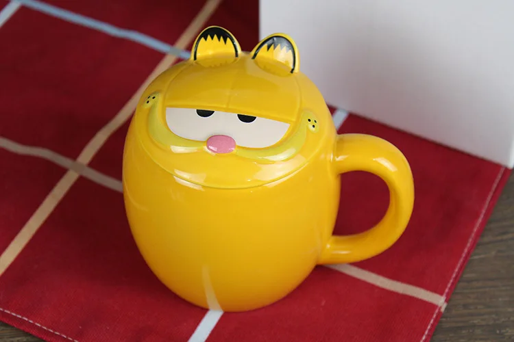 Творческий мультфильм кошка керамическая чашка Чай Молоко Кофе Кружка с крышкой