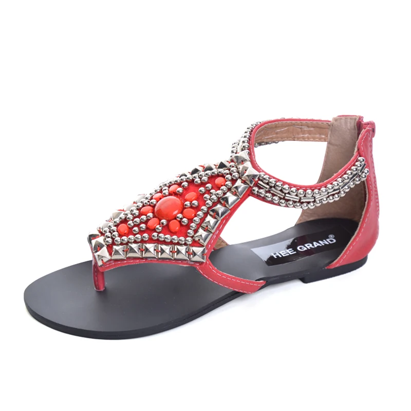 HEE GRAND/сандалии-гладиаторы на платформе Летние вьетнамки в богемном стиле