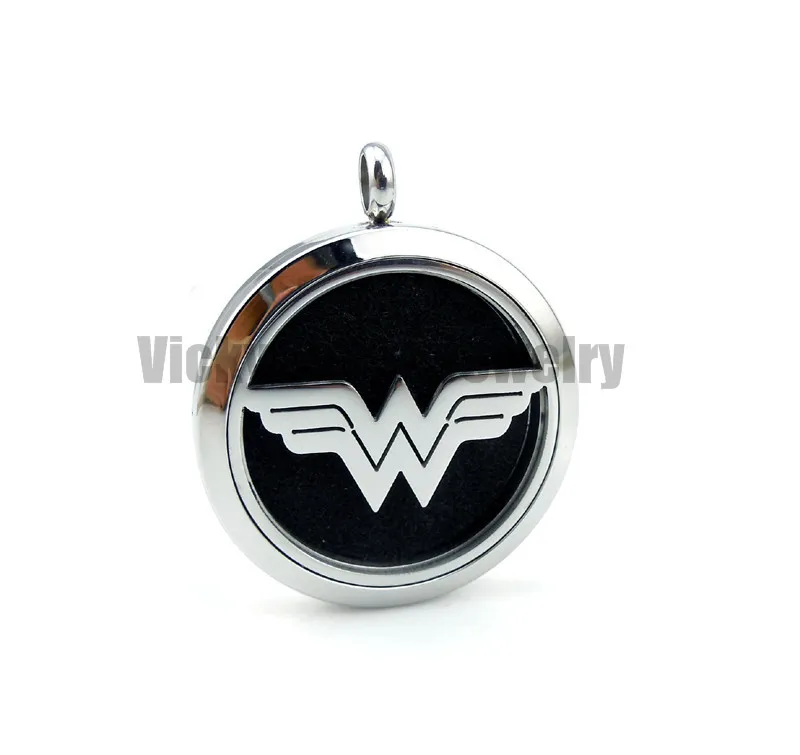 Круглые серебряные и золотые Wonder Woman(20-30 мм) ароматерапия/Essential Масла Нержавеющая сталь диффузор духи медальон
