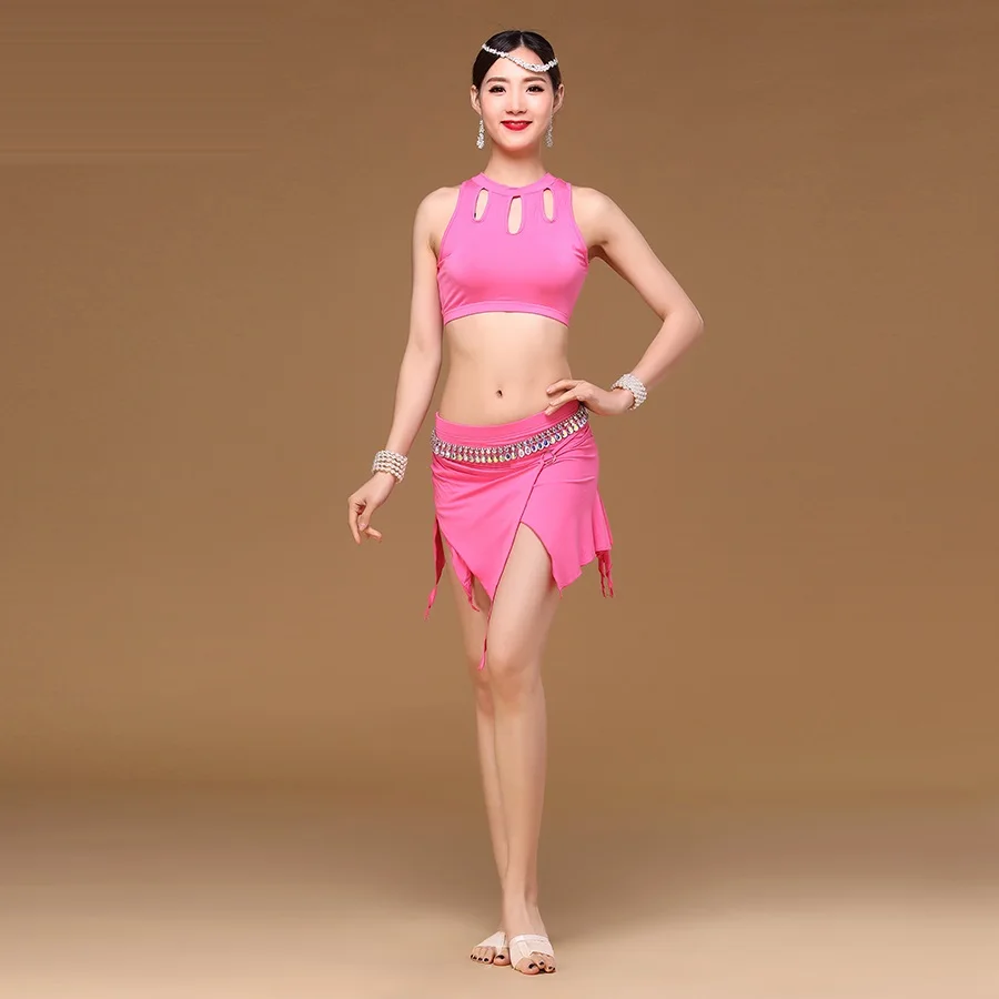 Костюм для танца живота топ + короткая юбка комплект из 2 предметов танцевальная