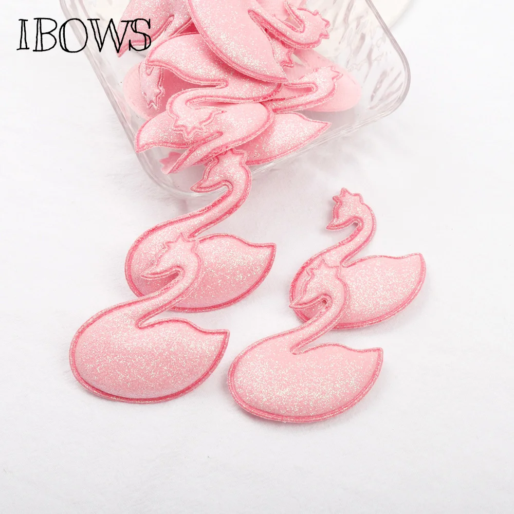 IBOWS 10 шт. блестящие Аппликации Розовый Лебедь ватник блестящие/блестящие милые