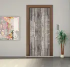 Настенная 3d-наклейка сделай сам, Настенная Наклейка для спальни, домашний декор, плакат, ПВХ, серый, деревянный узор, водонепроницаемая дверная наклейка, наклейка, 77*200 см