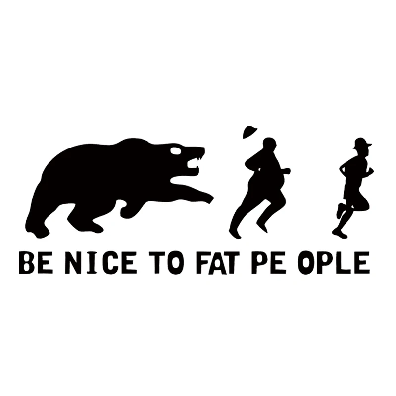 

19*7.9cm Be Nice To Fat People Auto Decals Car Styling Window Decoration Car Sticker Vinyl Interesting Fashion Sticker Decals