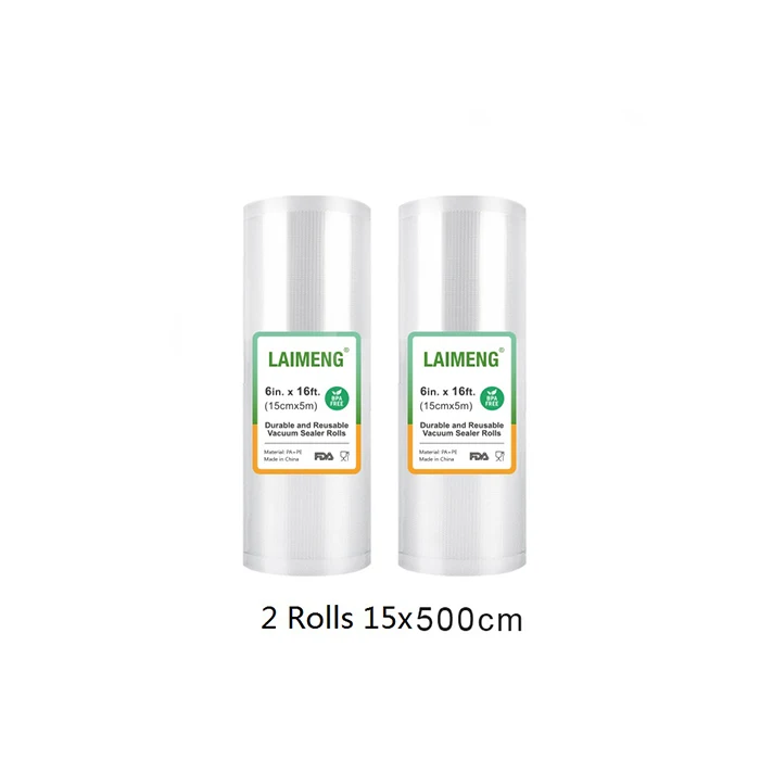 2R 15-500cm LAIMENG вакуумные упаковочные пакеты для вакуумного упаковщика Sous Vide, 2 рулона, вакуумные упаковочные пакеты, пищевая сумка для хранения продуктов R131 - Цвет: 2R 15-500cm
