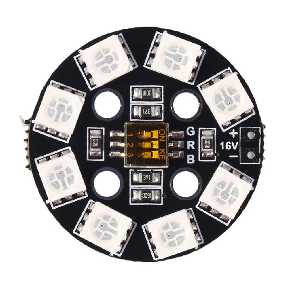 Matek RGB светодиодный Круглая Панель 7 цветов X8 16 V для FPV RC мульти ротор гоночный Дрон