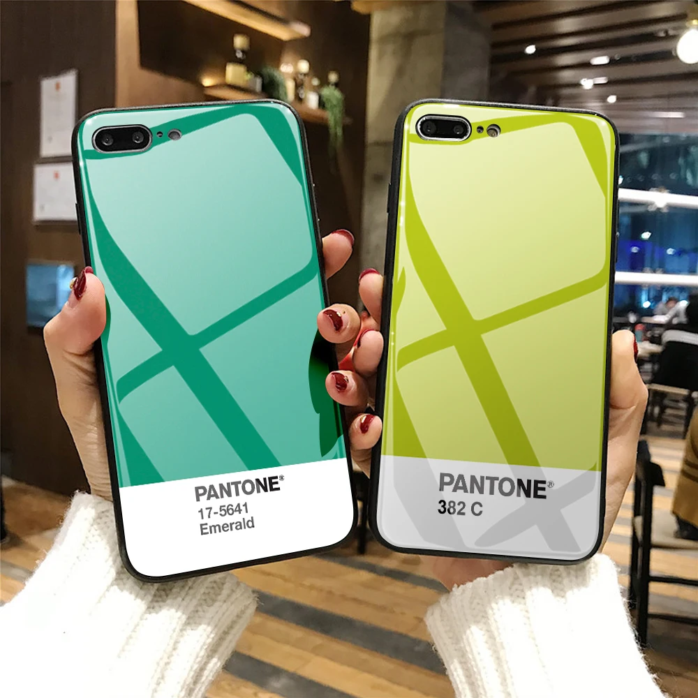Чехол для телефона из закаленного стекла iPhone 7 XS 11 Pro MAX XR 8 Plus DIY Pantone 12 mini Max SE