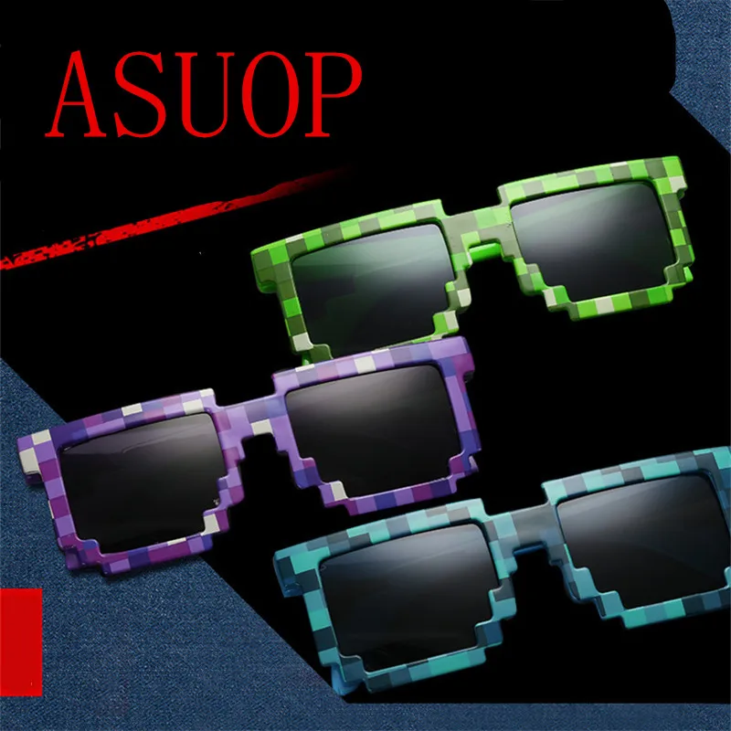 

2019 new fashion square children's sunglasses mosaic boy girl glasses classic luxury brand design retro UV400 sunglasses