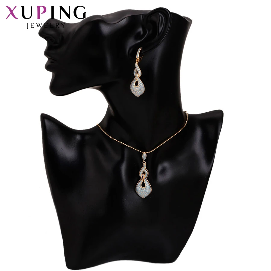 Xuping модные элегантные комплект из 2 предметов для девочки, комплект с синтетический кубический цирконий ювелирные изделия для Для женщин подарок на Хэллоуин S61.2-64217