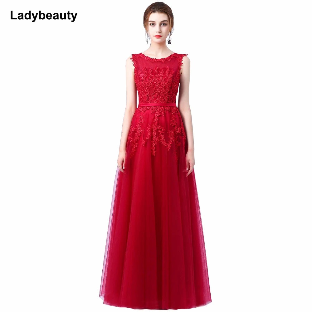 Robe De Soiree 2018 Новое милое Розовое Кружевное длинное вечернее платье для невесты без