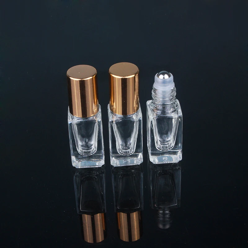 MUB-5pcs, высокое качество, 3 мл, мини эфирные масла, металлический роликовый шар, стеклянные флаконы для духов, пустые, роликовые, многоразовые