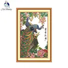 Набор для вышивки крестиком Joy Sunday, наборы для рукоделия, Китайская вышивка с изображением павлинов