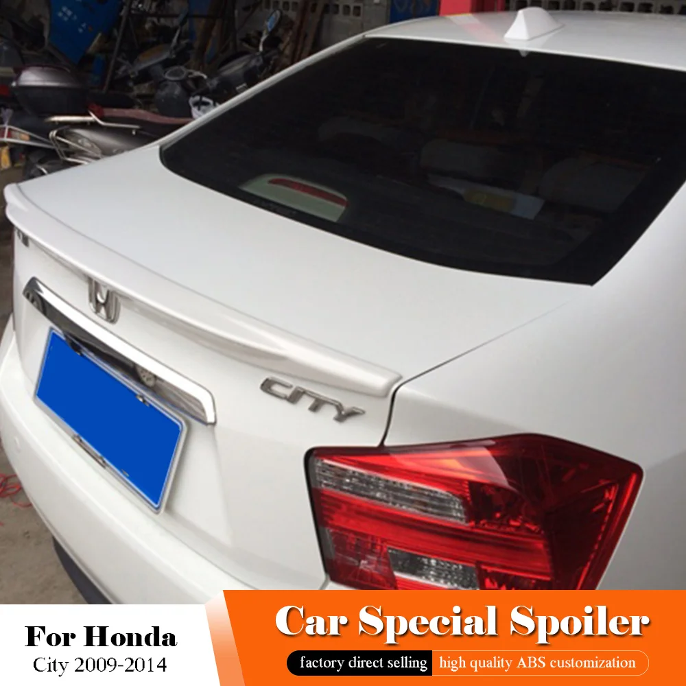 Для Honda City черный спойлер 2009 2010 2011 2012 2013 2014 Высокое качество ABS пластик