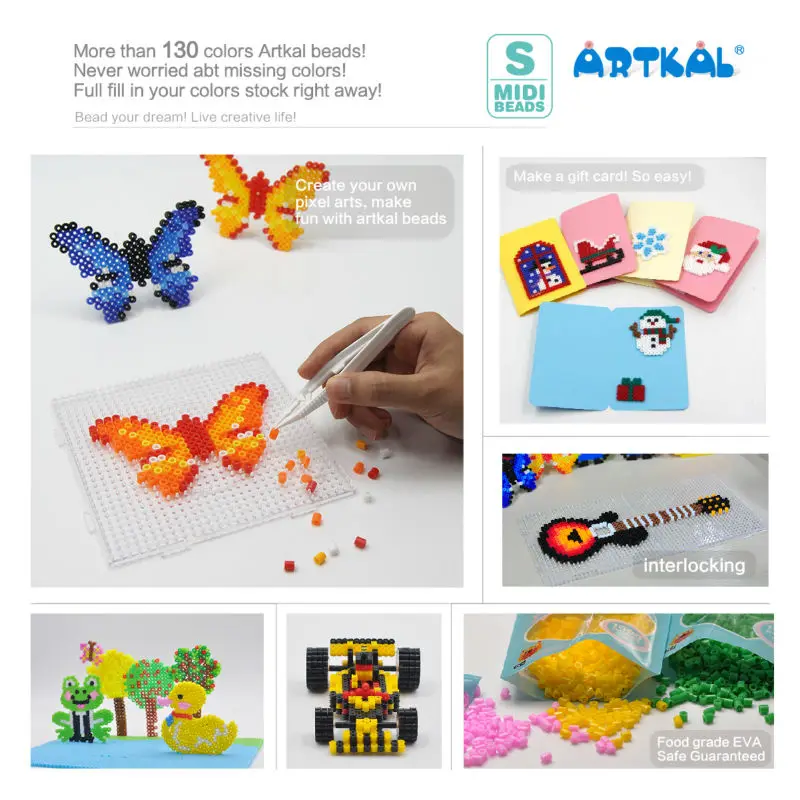 10 мешков S 5mm бисер artkal 1000 штук пакет perler железные бусины образовательные игрушки