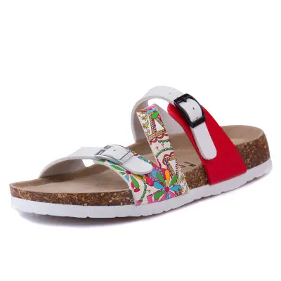 2018 новые женские тапочки Летние шлепанцы на ремешках пляжные пробковые туфли