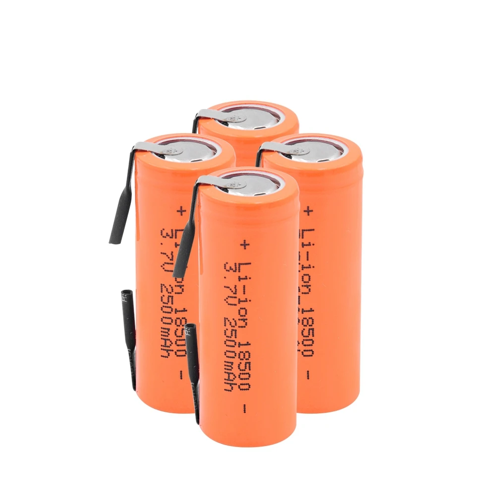1/2/4 шт 3,7 V 18500 2500mAh литий-ионный батареи с 2 вкладки для е-байка фонарик Фонарь Vape светодиодный светильник 2500 мА/ч, литий Батарея