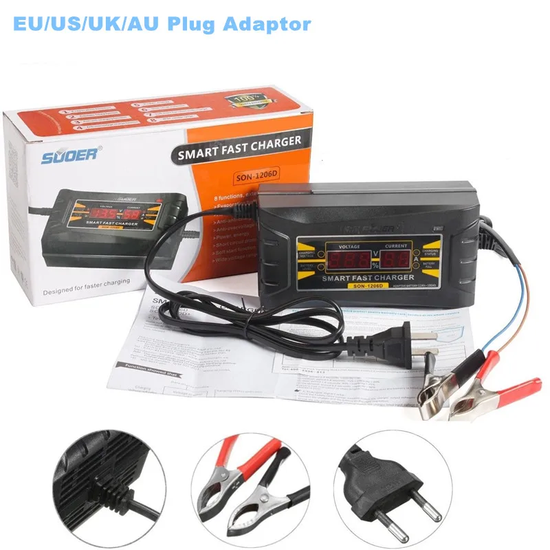 Полностью автоматическое автомобильное зарядное устройство 110 В/220 В до 12 6A 10A