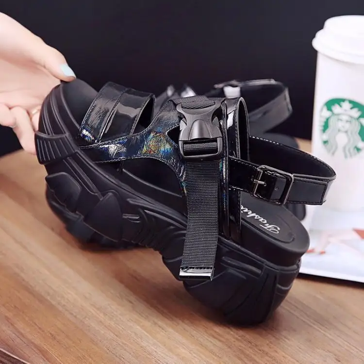 Босоножки на платформе 8 см Женская модная летняя женская обувь с пряжкой