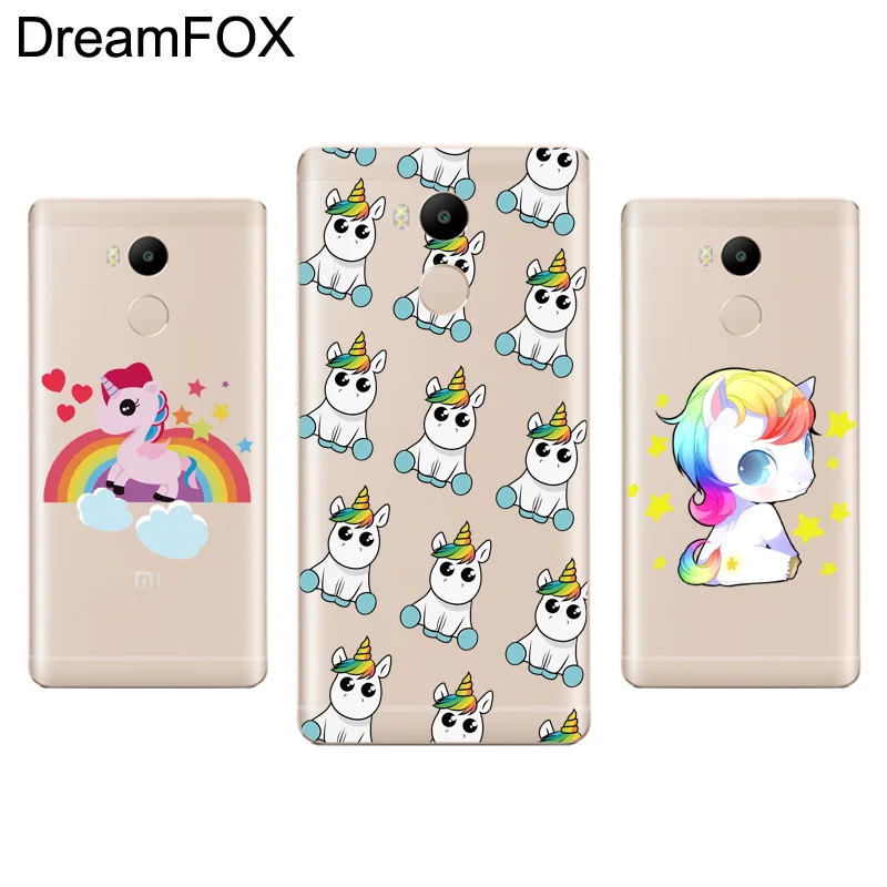 DREAMFOX M088 милый Радужный Единорог силиконовый чехол-накладка из мягкого ТПУ чехол