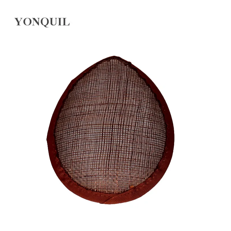 Оранжевый 13 см teardrop Sinamay основа для вуалетки DIY millinery база Коктейльные Шляпы материал kentucky вечерние аксессуары для волос 17 цветов - Цвет: Коричневый