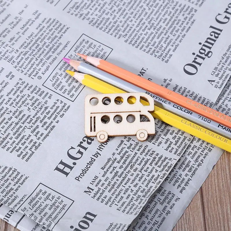 30 шт. лазерная резка деревянное украшение Деревянный транспорт грузовик