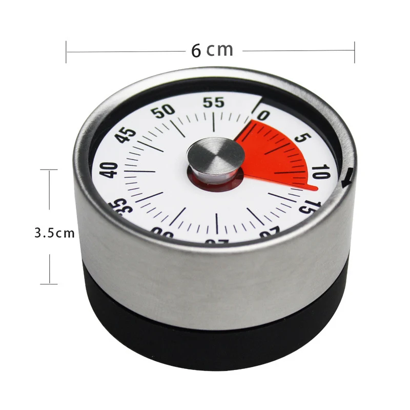 Кухонный таймер магнит круглой формы нержавеющая сталь механические часы для