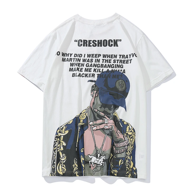 Свободная футболка в стиле хип-хоп с мультяшным принтом женская уличная