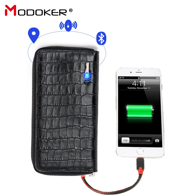 Длинный Умный кошелек Modoker мужская сумка из крокодила роскошный кожаный для