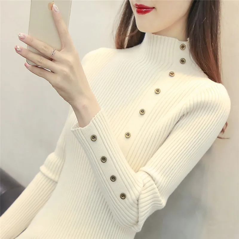 

Womens Sweaters 2121 Winter Tops Turtleneck Sweater Women Thin Pullover Jumper Knitted Sweater Pull Femme Hiver Truien Dames New