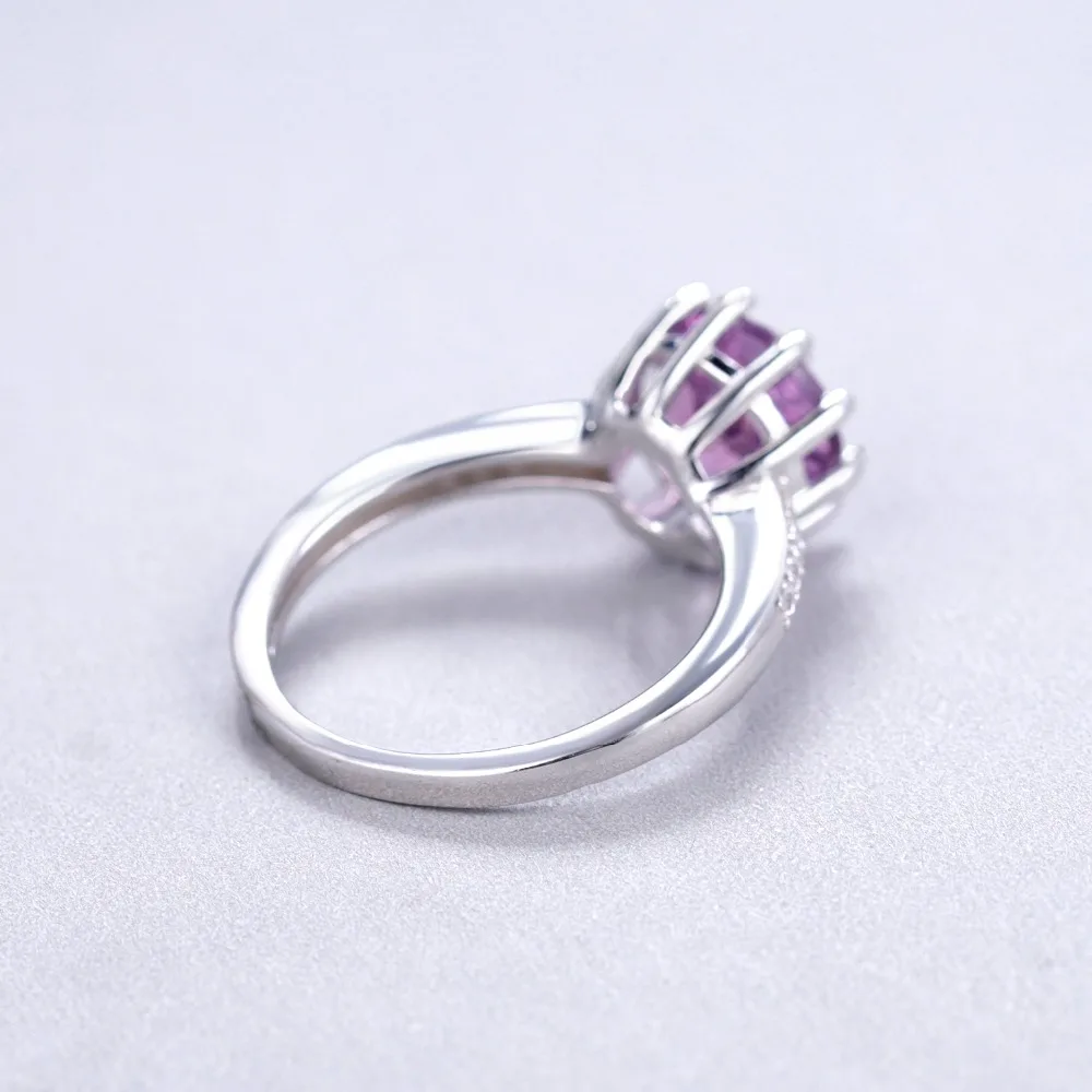 GEM'S балетное 925 пробы серебро натуральный аметистовый драгоченный камень кольца Трендовое классическое обручальное кольцо для женщин ювелирные изделия
