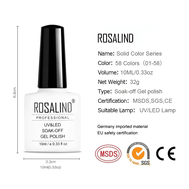 

ROSALIND Gel Polish 1PCS UV Nail Art Nagellak Semi Permanent Soak off Manicure Gel Varnishes hybrid Nail Primer Gel Nail Polish