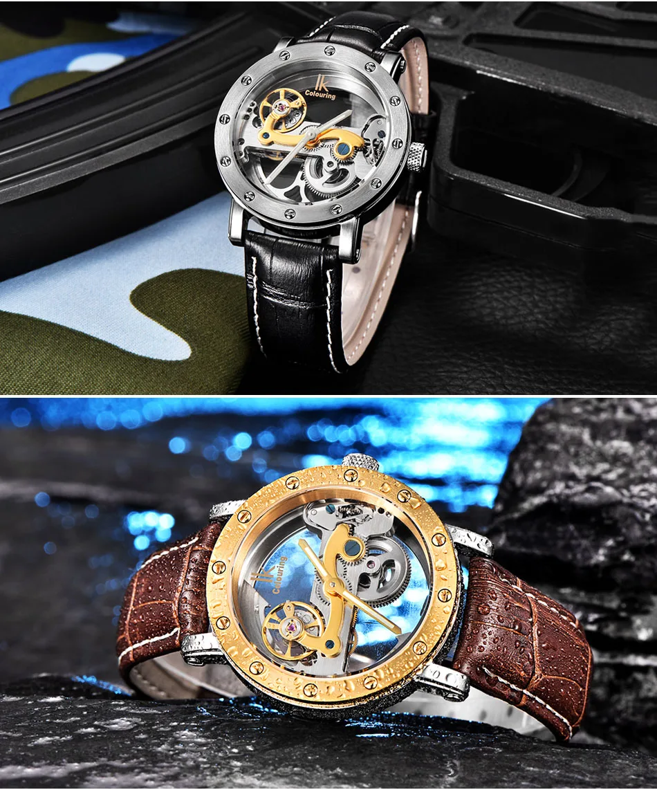 Часы IK Colouring мужские лучший бренд Роскошные автоматические механические из