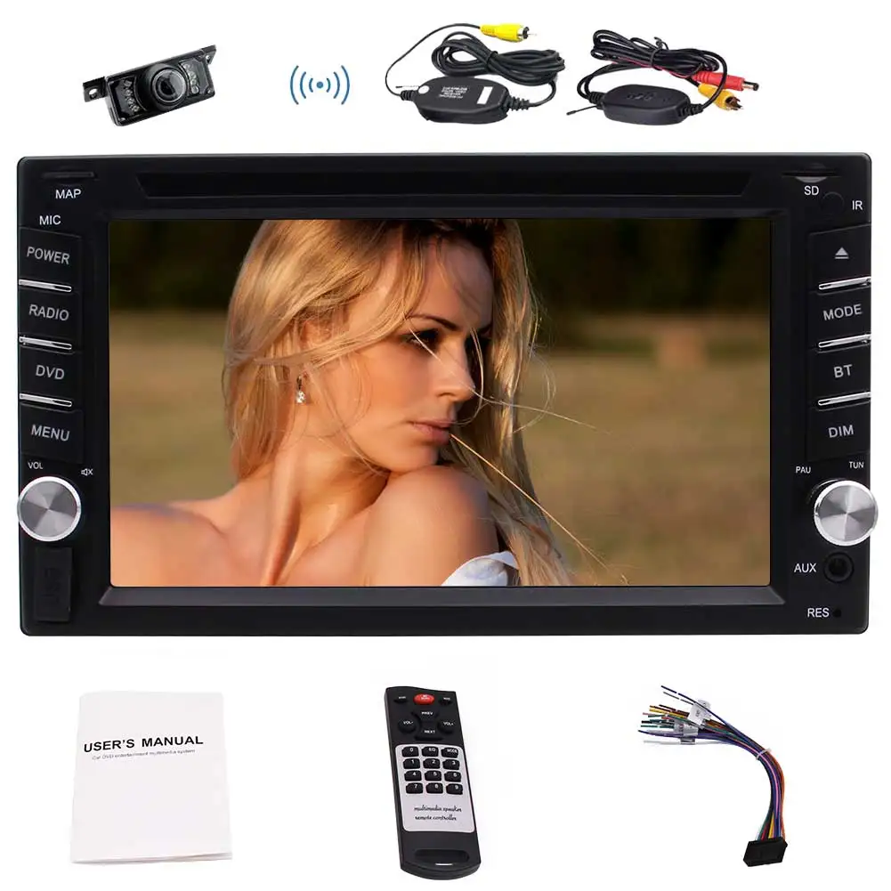 Беспроводная камера в комплекте 2Din автомобильный DVD CD плеер 8 ГБ gps карта FM/AM