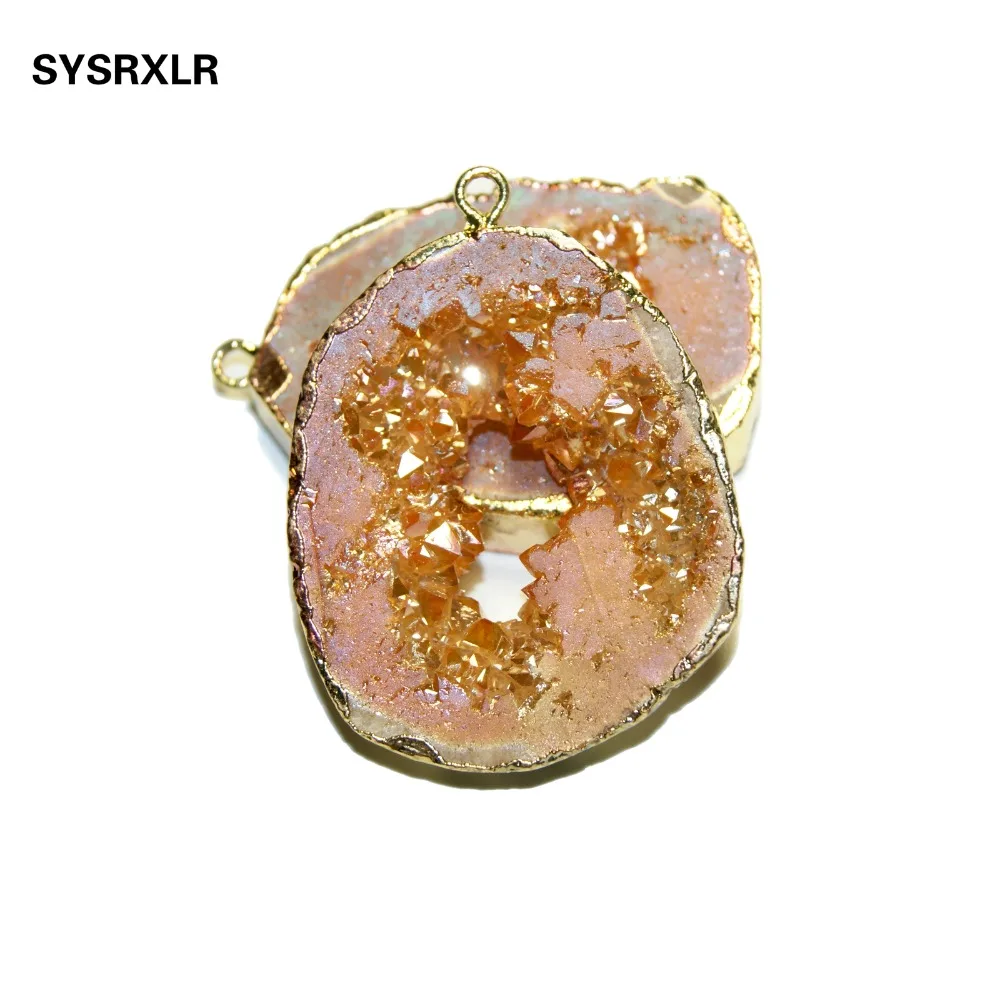 Оптовая продажа высокое качество натуральный жеод кулон уникальная форма