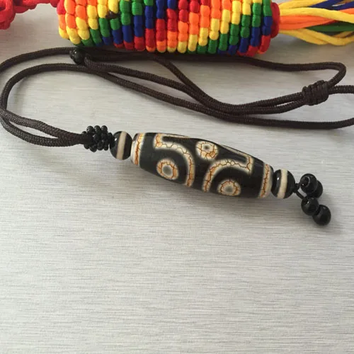 Тибетские натуральные шарики дзи шесть черных и белых драконов Пуджа ожерелье из