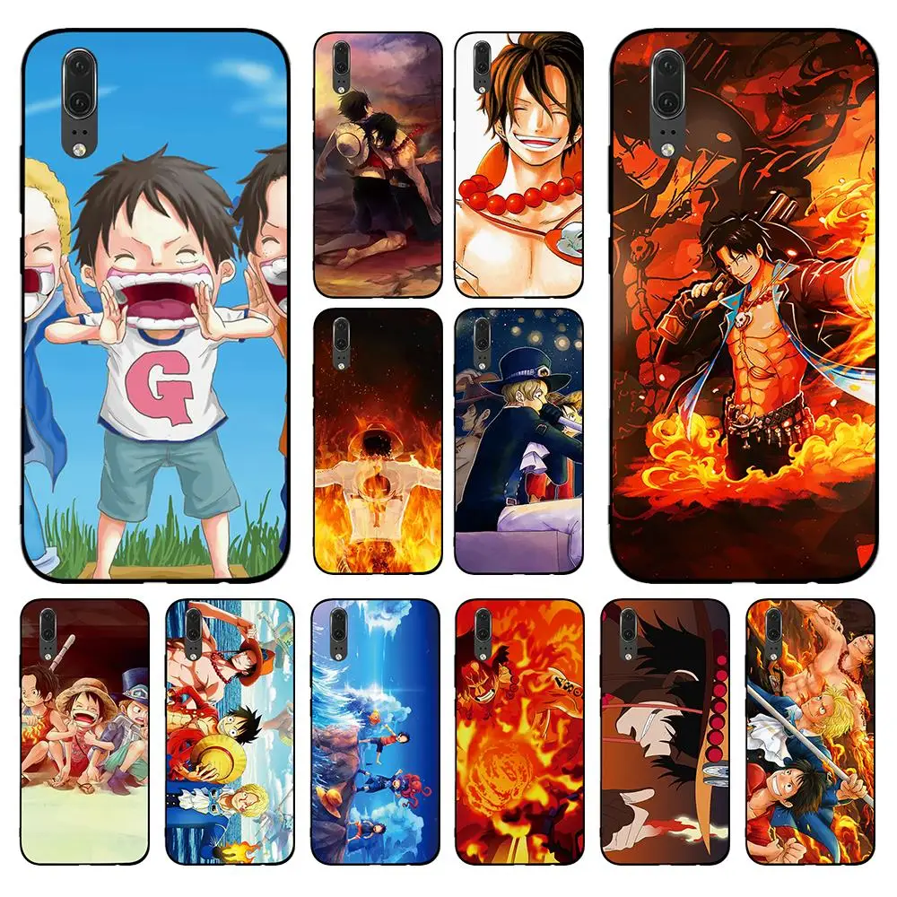 Цельный Мягкий чехол three luffy brothers для Huawei Y6 Y7 Y9 Prime 2017 2018 2019 Nova 2i 3 4 3i Lite Mate 10 20 Pro