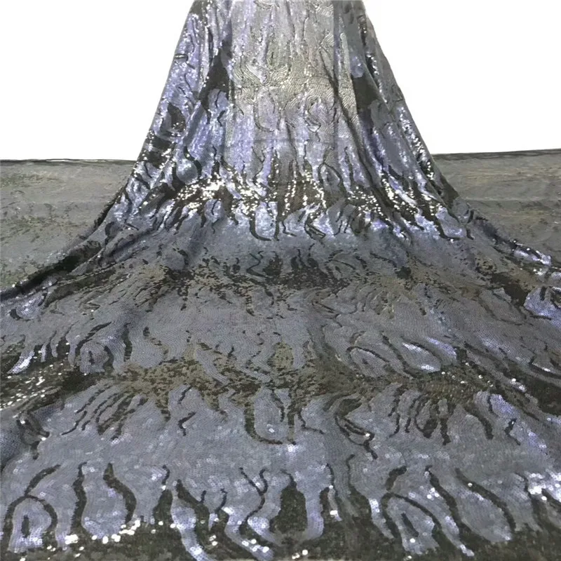 

2019 Latest Nigerian Laces Fabrics High Quality African Laces Fabric for Wedding Dress French Tulle Lace with sequins j15-2